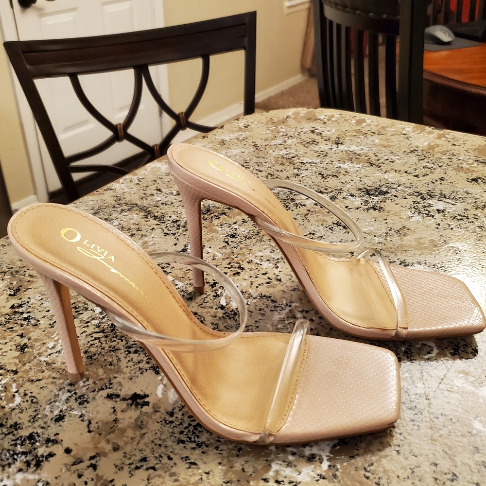 Faux Leather Open-Toe Stiletto Heels (runs small) - Picture 2 of 7